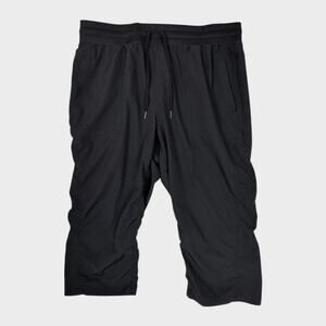 RBX Womens XL Black Crop Capri Athletic Pants Polyester Spandex Blend